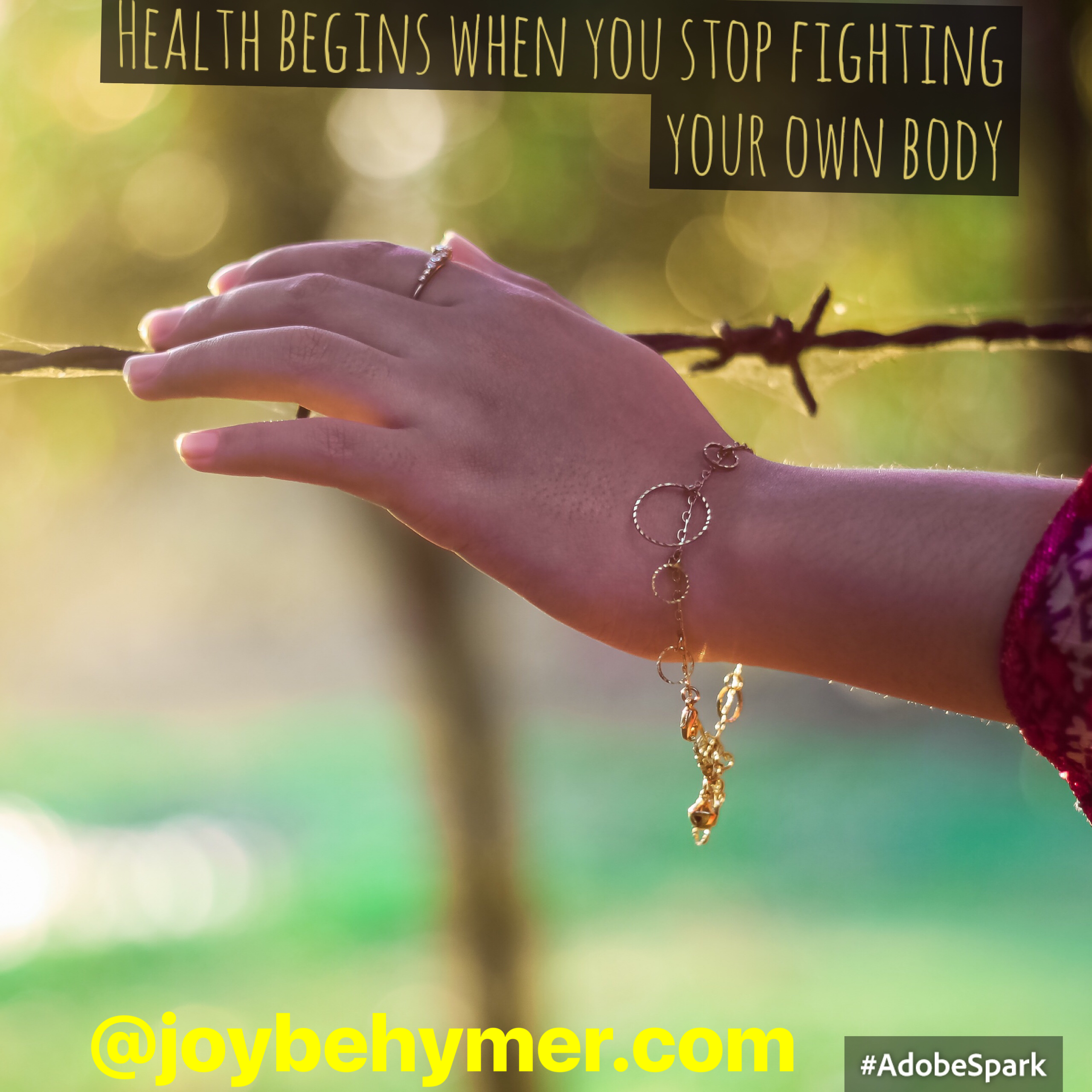 Health begins when you stop fighting your own body